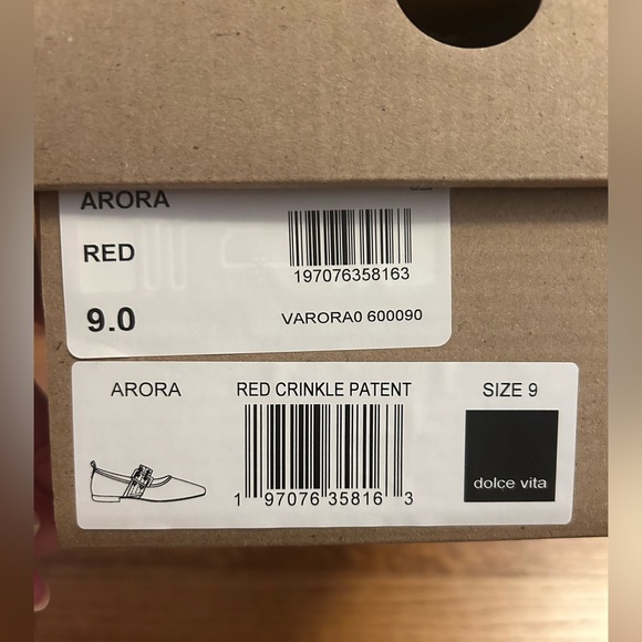 Dolce Vita Arora Ballet Flats Red Crinkle Patent - Picture 12 of 14